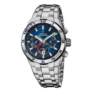 Reloj Festina Chrono Bike 44.5mm Plateado/Azul
