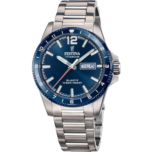 Reloj Festina Calendario Titanium 43mm Plateado Oscuro/Azul