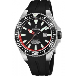 Reloj Festina The Originals Diver 45.7mm Negro/Plateado/Rojo