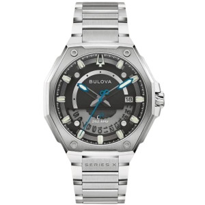 Reloj Bulova Cuarzo Precisionist 42mm Plata/negro Plateado Plateado Negro