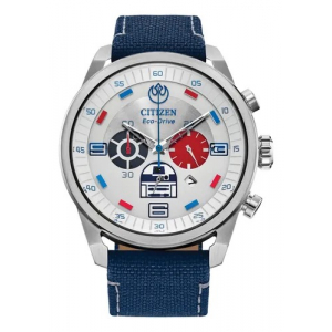 Reloj Citizen Ca4219-03w 42mm R2-d2 Azul Marino Plateado Plateado