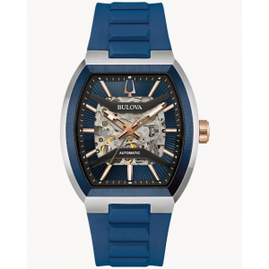 Reloj Bulova 40mm Automatico Maquina Azul/Plateado