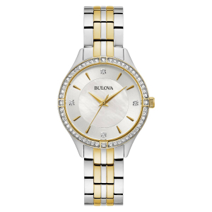 Reloj Bulova Clasico Crystal 32mm Plateado/Dorado