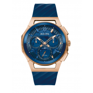 Reloj Bulova Curv Marc Anthony 44mm Azul/Dorado