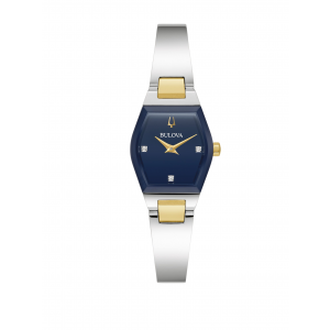 Reloj Bulova Gemini Diamante 30.5 x 32.85 mm Plateado/Azul
