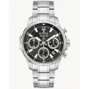Reloj Bulova Cuarzo 43mm Marine Star Plata/Negro