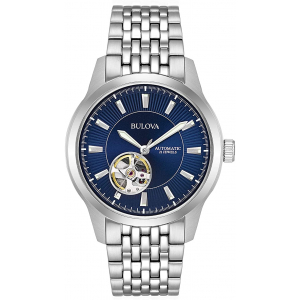Reloj Bulova Mechanic Automatic 40mm Plateado/azul
