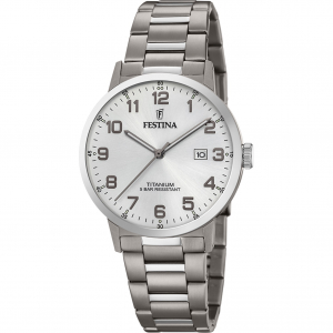 Reloj Festina Calendario Titanium 40mm Plateado