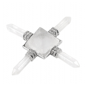 Piramide Reiki Balanc Chakras 4 Puntas Cristal de Roca