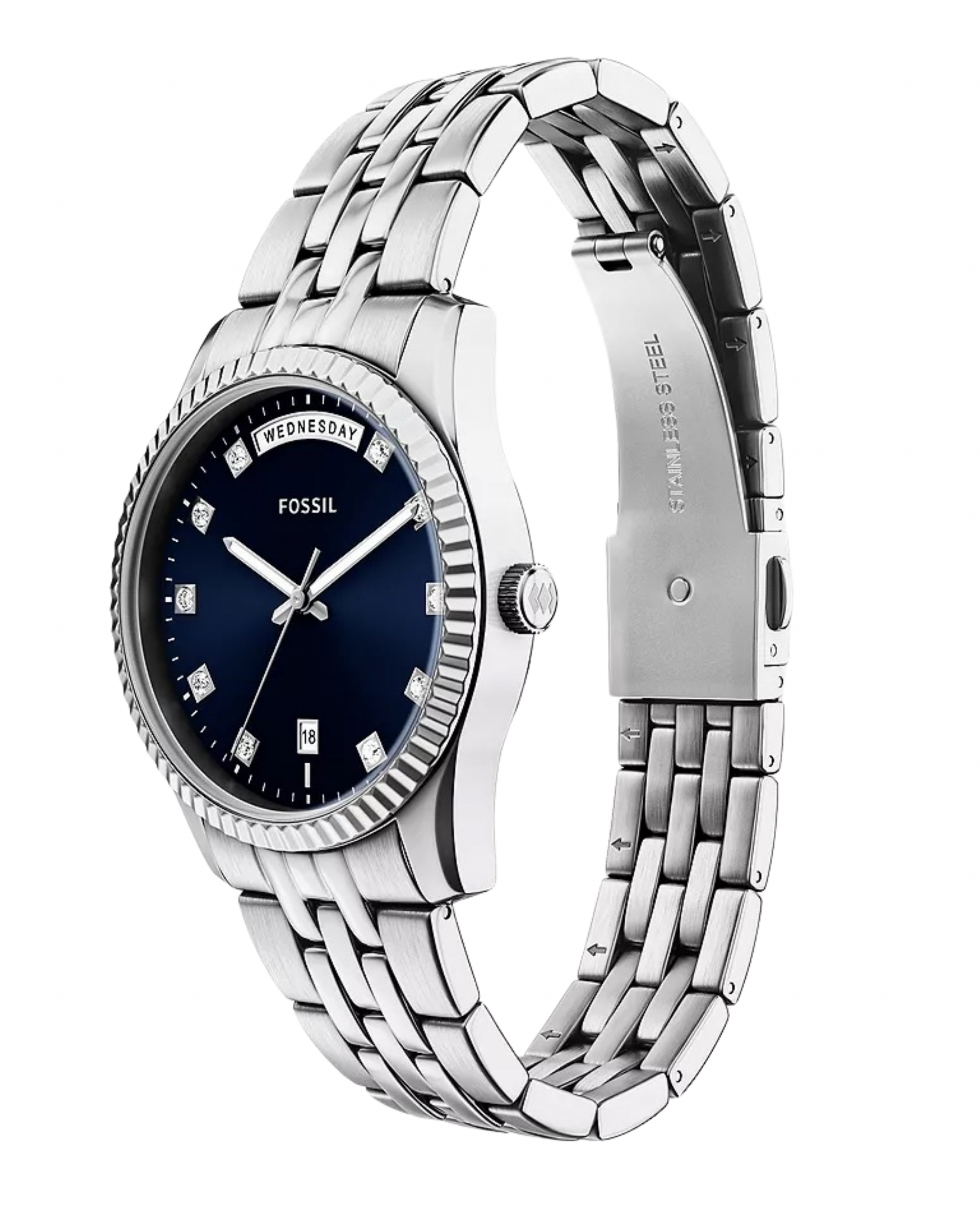 ES5457. RELOJ FOSSIL PLATA AZUL MUJER