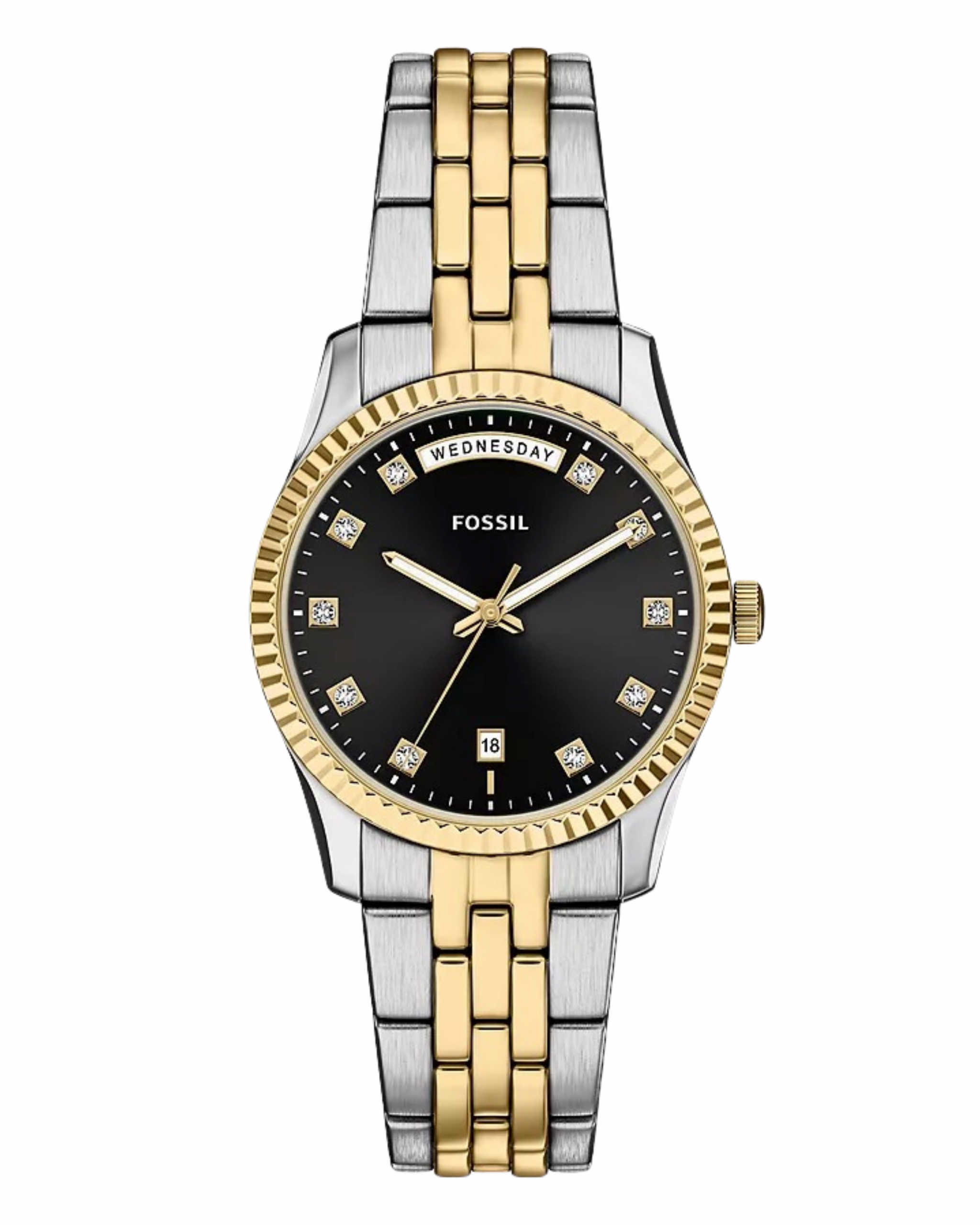 ES5458 RELOJ FOSSIL PLATA DORADO NEGRO MUJER
