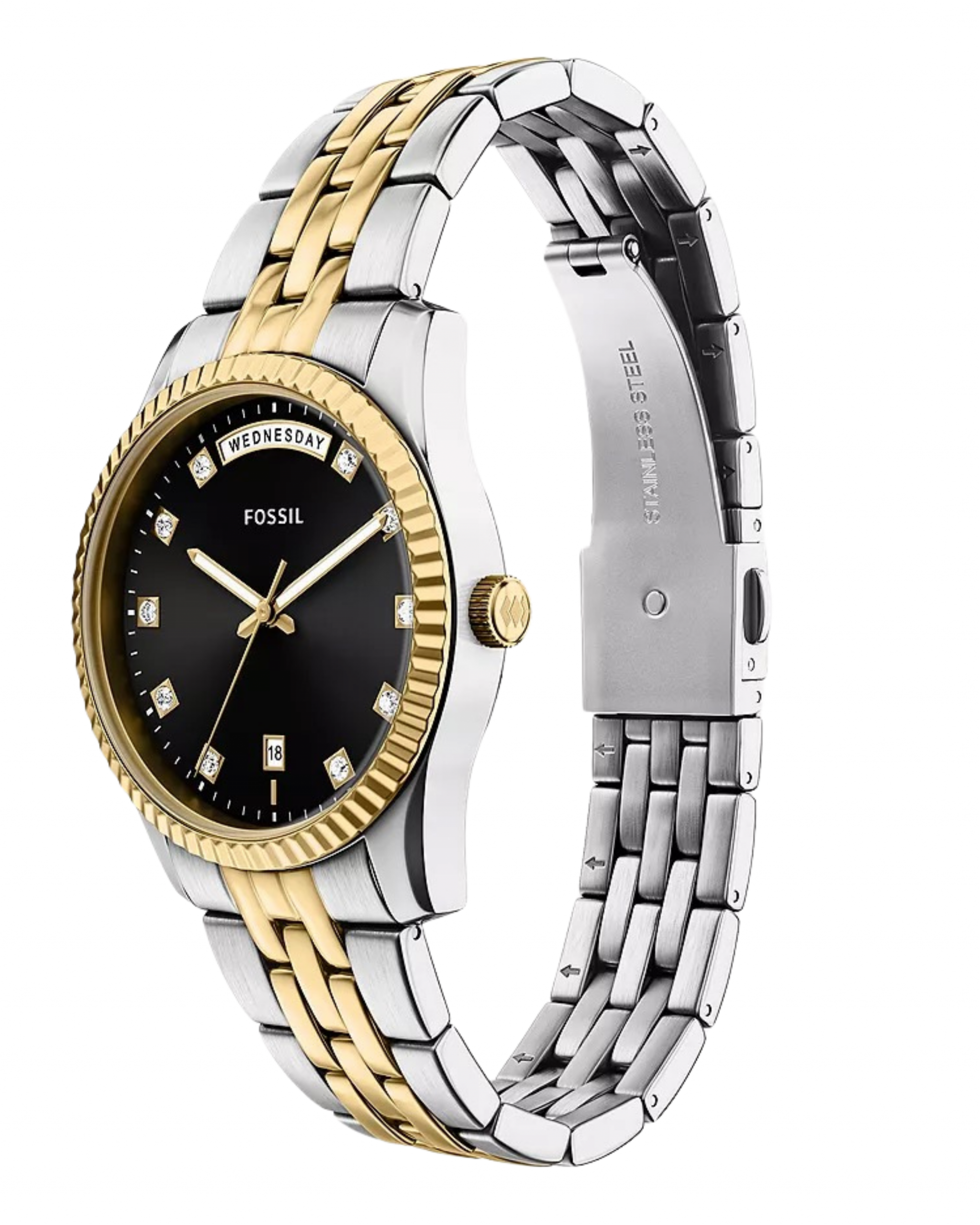 ES5458.6 RELOJ FOSSIL PLATA DORADO NEGRO MUJER