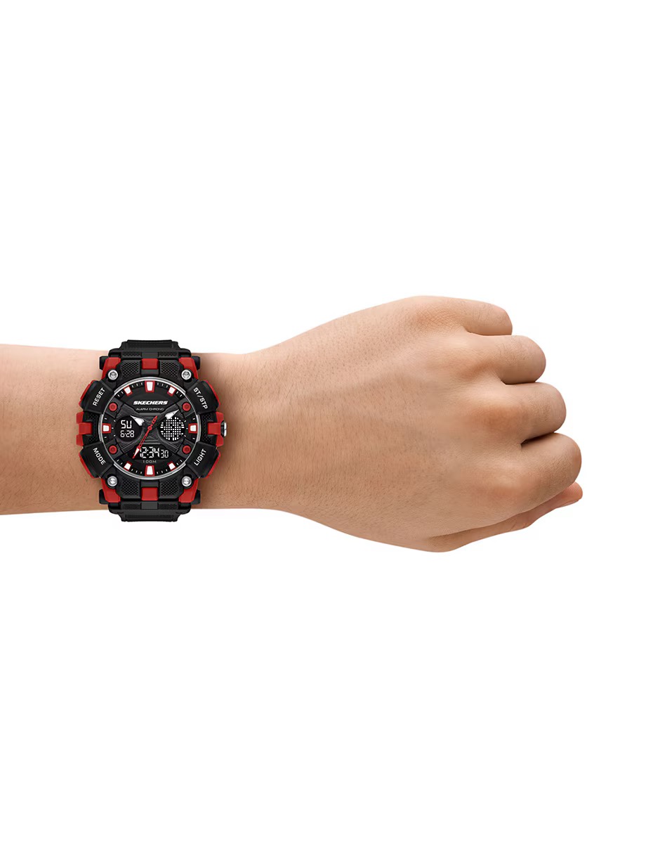 SR1188 RELOJ SKECHERS CABALLERO NEGRO ROJO .3