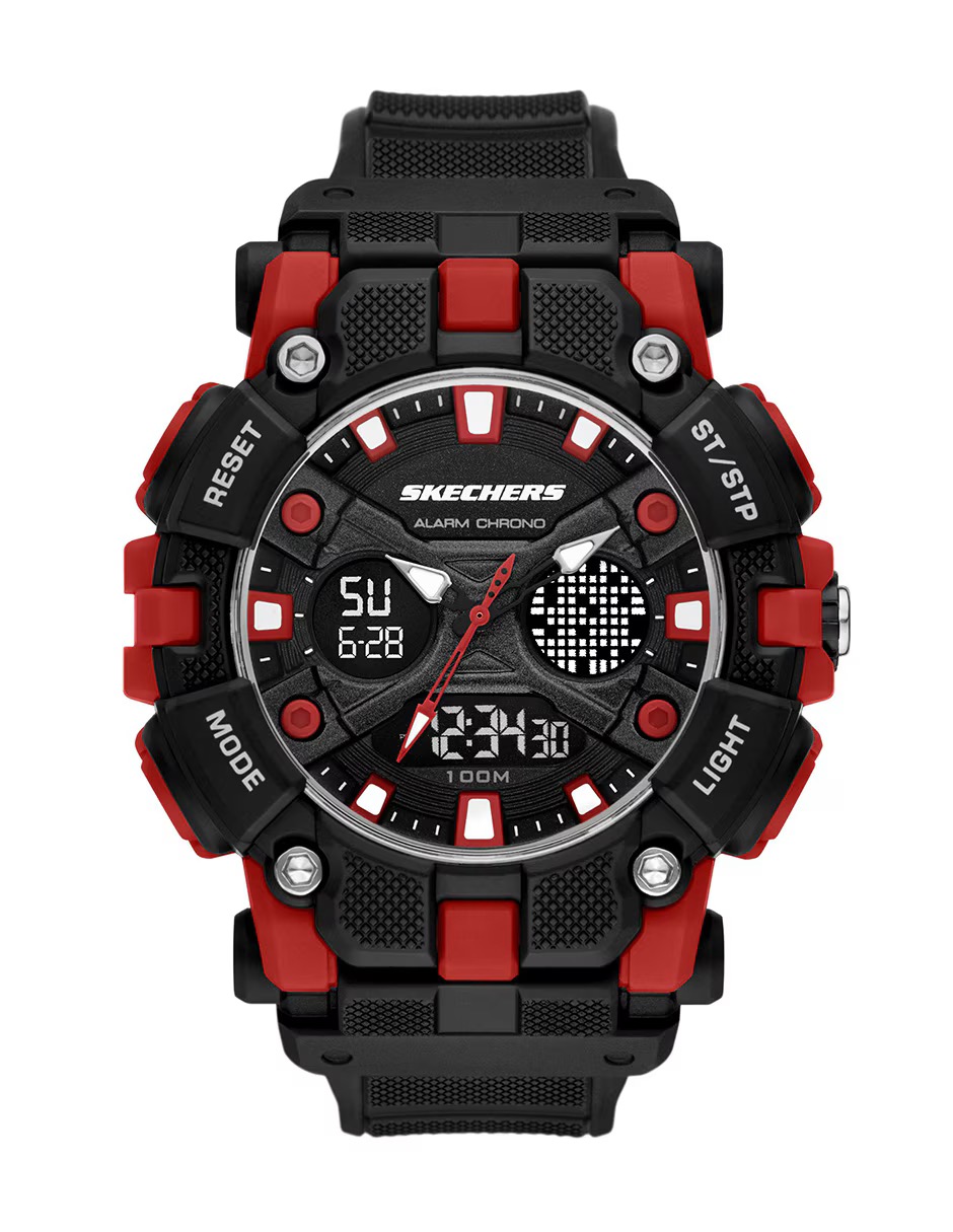 SR1188 RELOJ SKECHERS CABALLERO NEGRO ROJO .5