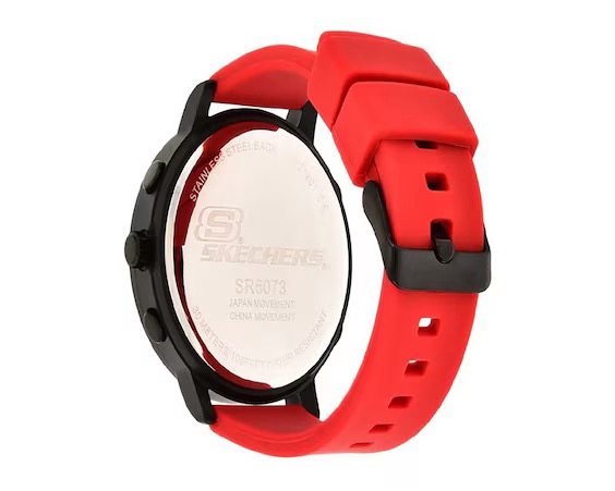 SR5073 RELOJ SKECHERS CABALLERO NEGRO ROJO .3