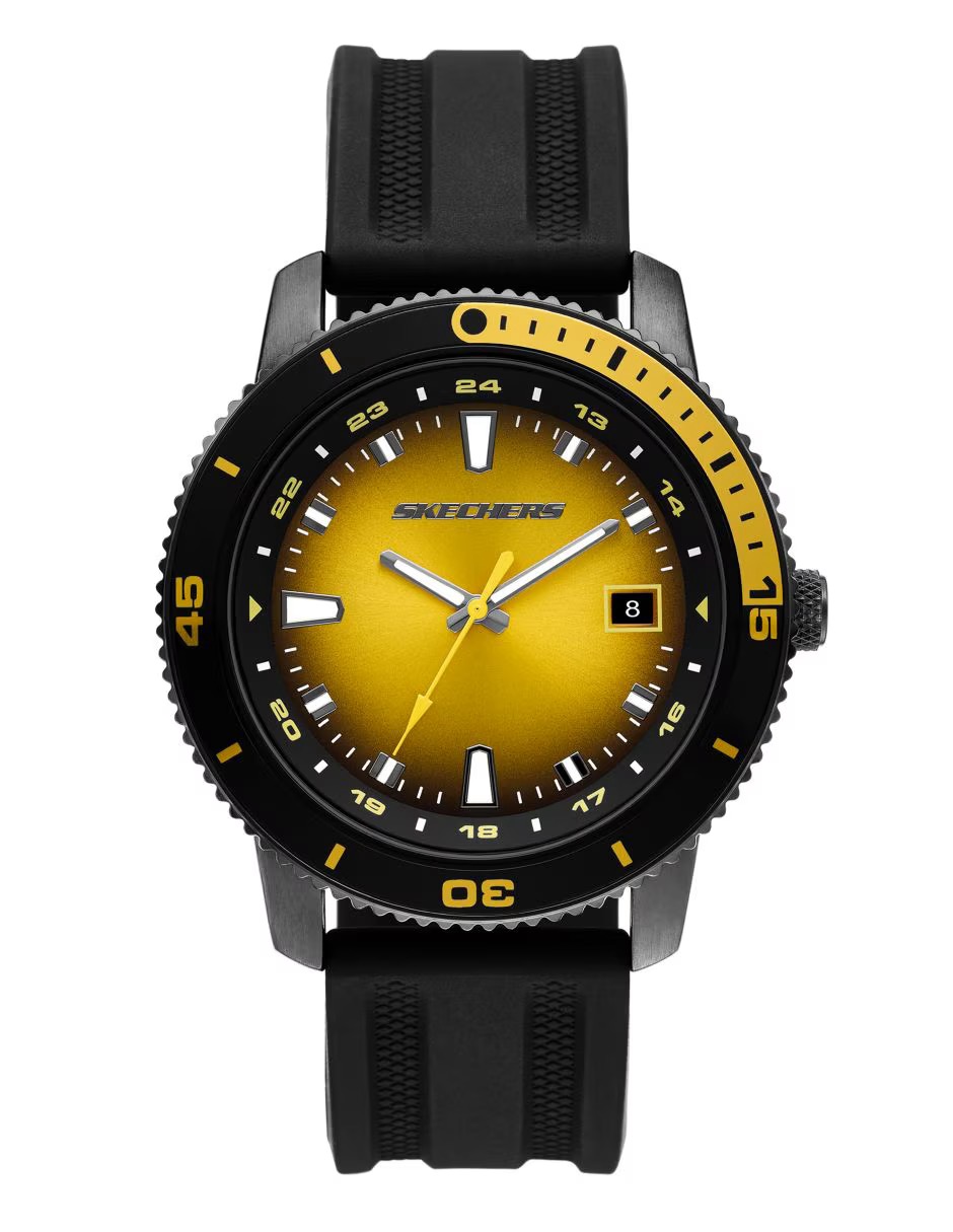 SR5232 RELOJ SKECHERS CABALLERO NEGRO AMARRILLO .1