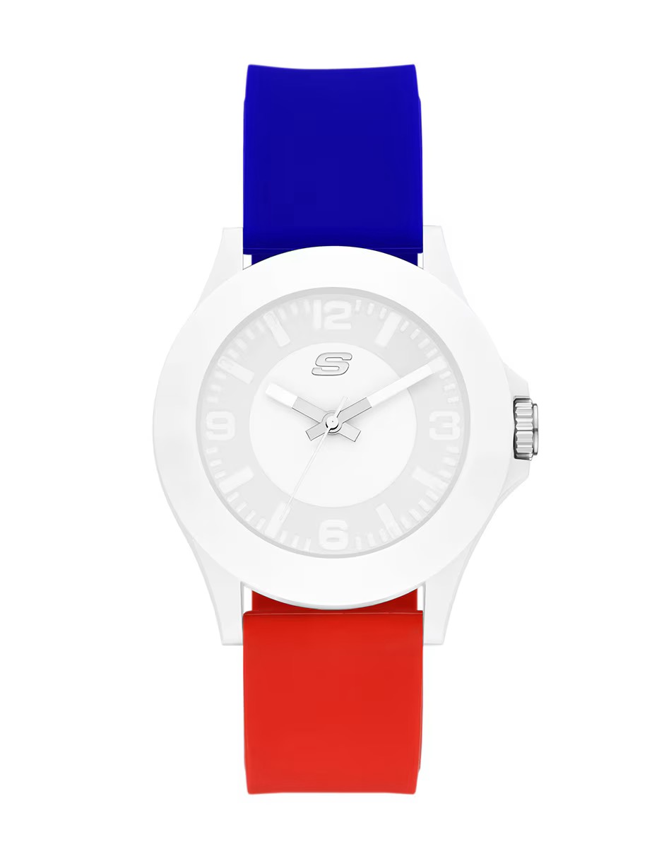 SR6365 RELOJ SKECHERS UNISEX AZUL BLANCO ROJO .1