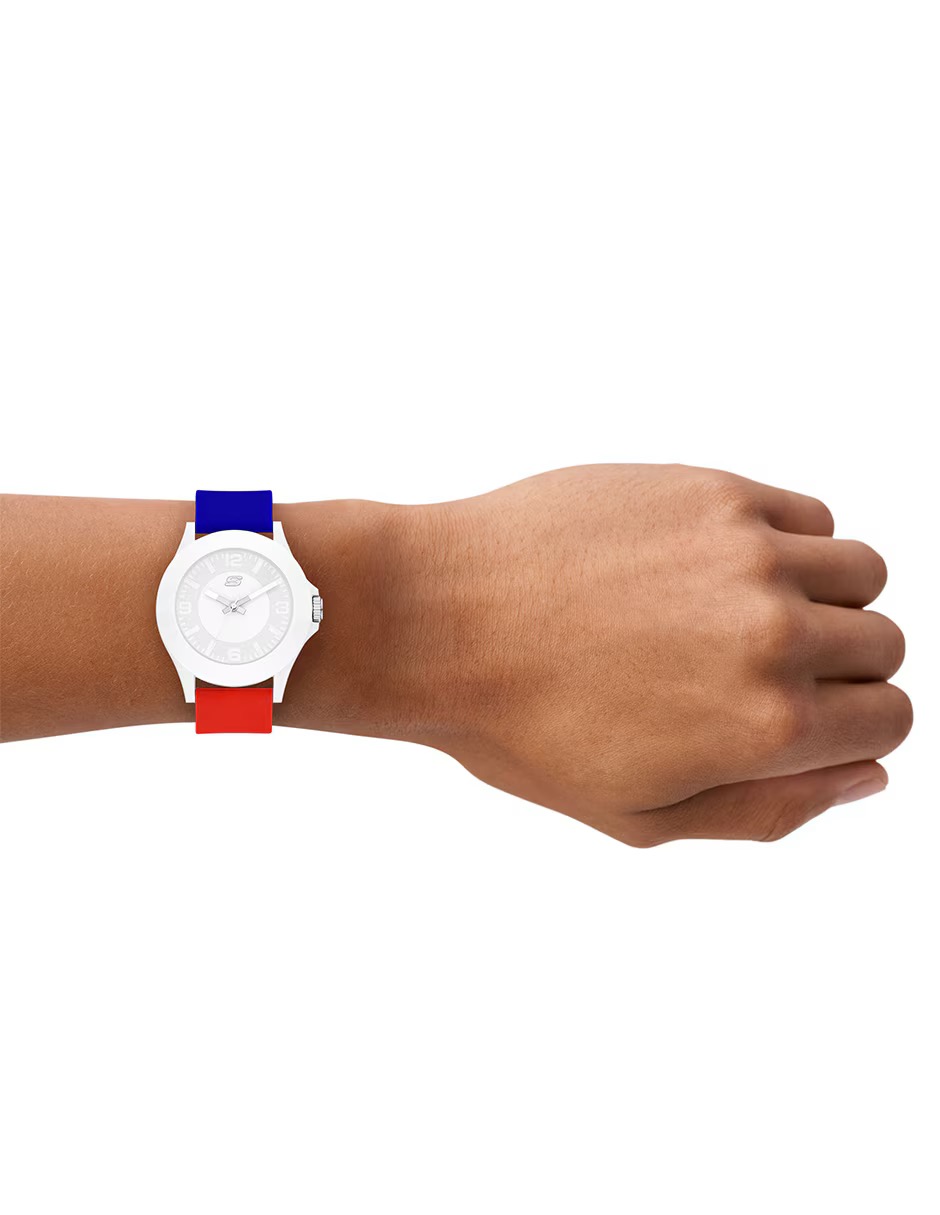 SR6365 RELOJ SKECHERS UNISEX AZUL BLANCO ROJO .4