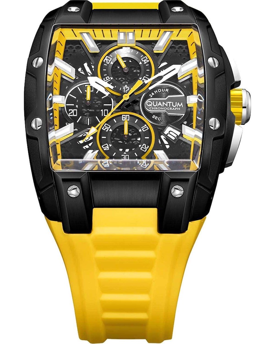 WQMH.HNG1161.654 RELOJ QUANTUM CABALLERO AMARILLO NEGRO .3