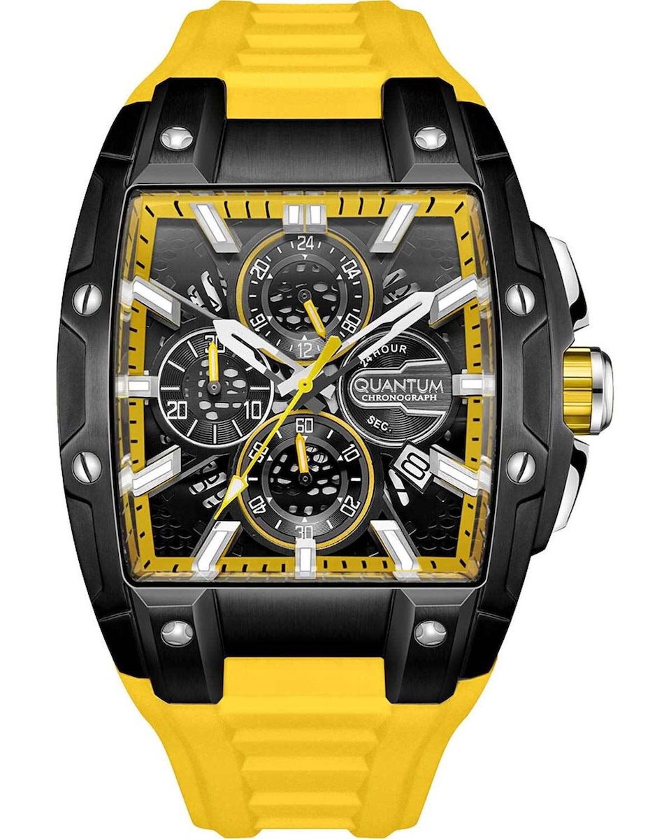 WQMH.HNG1161.654 RELOJ QUANTUM CABALLERO AMARILLO NEGRO .4