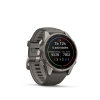 Fenix9_43mm_Titanium_PebbleGray_Front-Right_epic_summary_metric_es-ES